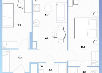 Продается 2-комнатная квартира, 50.3 м2, Москва, Окская улица, 7А, метро Окская