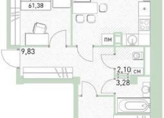 Продается 3-комнатная квартира, 61.4 м2, Балашиха, ЖК Столичный, жилой комплекс Столичный, к22