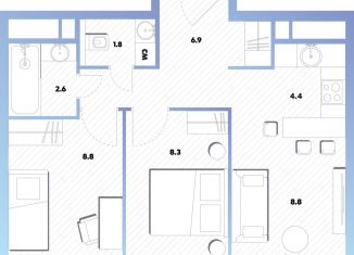 Продается двухкомнатная квартира, 41.6 м2, Москва, метро Окская, Окская улица, 7А