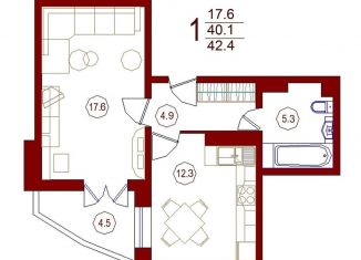 Продается 1-ком. квартира, 42.4 м2, Воронеж, улица 9 Января, 68К, ЖК Современник