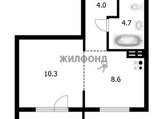 Однокомнатная квартира на продажу, 27 м2, Новосибирск, ЖК Галактика, улица Николая Островского