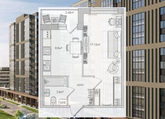 Продается однокомнатная квартира, 34.7 м2, Санкт-Петербург, проспект Просвещения, проспект Просвещения