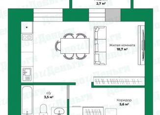 Продам квартиру студию, 26.7 м2, Киров, ЖК Северный, Березниковский переулок, 34