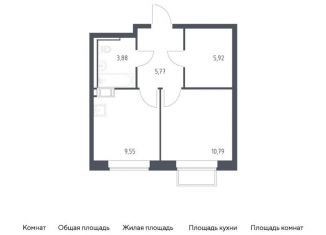 1-комнатная квартира на продажу, 35.9 м2, посёлок Мирный, жилой комплекс Томилино Парк, к6.1