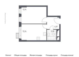 Продам 1-комнатную квартиру, 35.1 м2, деревня Раздоры, жилой комплекс Спутник, к13