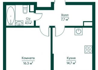 Продажа 1-ком. квартиры, 43.2 м2, Самарская область