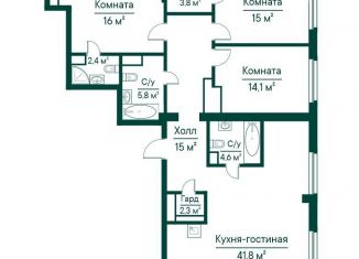 Продам 3-ком. квартиру, 118.3 м2, Самара, метро Российская