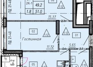 Продаю 2-комнатную квартиру, 51 м2, Люберцы, Хлебозаводской проезд, 6с1, ЖК Карамельный