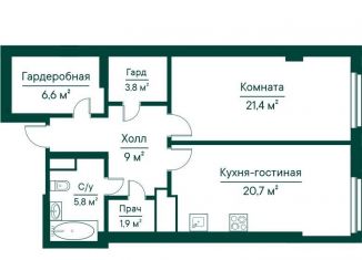 Продается 1-ком. квартира, 71.1 м2, Самара, метро Московская