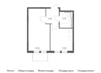 Продается однокомнатная квартира, 36.5 м2, село Остафьево, жилой комплекс Остафьево, к18