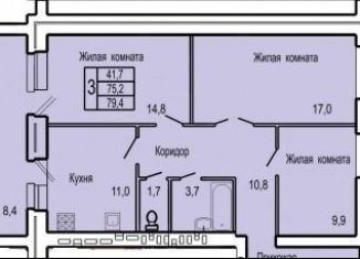 Продажа 3-ком. квартиры, 79.4 м2, Орёл, ЖК Северная Звезда, улица Родзевича-Белевича, 5