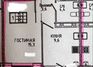 Продажа однокомнатной квартиры, 35.6 м2, Ставрополь, улица Матрены Наздрачевой, 3/1, микрорайон № 36