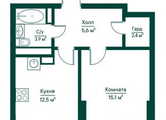 Однокомнатная квартира на продажу, 39.9 м2, Самара, метро Российская