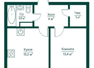 Продажа 1-ком. квартиры, 41.8 м2, Самарская область