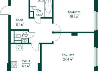 Продаю 2-ком. квартиру, 72.6 м2, Самара, метро Российская