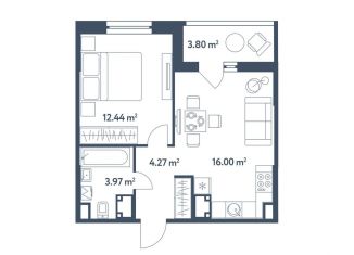 Продам двухкомнатную квартиру, 38.6 м2, Москва, ЖК Светлый Мир Станция Л, жилой комплекс Светлый Мир Станция Л, к8