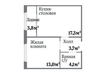 Продается однокомнатная квартира, 38.1 м2, Челябинск, Комсомольский проспект, 143, ЖК Ньютон