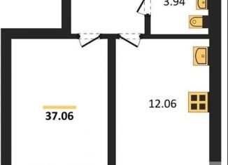 Продается однокомнатная квартира, 35.8 м2, Новосибирск, ЖК Авиатор, жилой комплекс Авиатор, 1-1