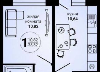 Продаю 1-ком. квартиру, 35.2 м2, Ульяновск, улица Варейкиса, 52, ЖК Заря