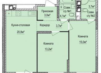 2-комнатная квартира на продажу, 63.5 м2, Ижевск, Устиновский район