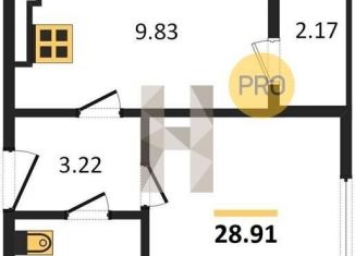 Однокомнатная квартира на продажу, 28.9 м2, Калининград, ЖК Белый Сад, Интернациональная улица, 16