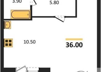 1-комнатная квартира на продажу, 36 м2, Новосибирск, ЖК Дежнёв, улица Декоративный Питомник, 16/1