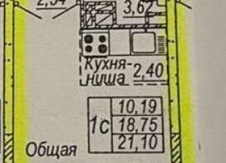 Квартира на продажу студия, 21 м2, Ростов-на-Дону, Батуринская улица, 167/16, ЖК Солнечный