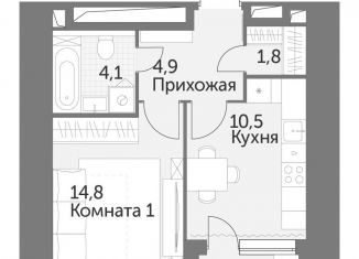 Продается 1-комнатная квартира, 37.6 м2, Москва, ЖК Архитектор