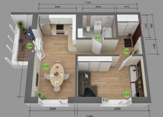 Продажа однокомнатной квартиры, 48.8 м2, Сочи, микрорайон Макаренко
