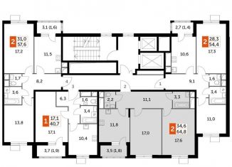 Продается 2-комнатная квартира, 68.4 м2, посёлок Развилка, ЖК Римский