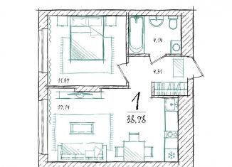 Продается 1-комнатная квартира, 39 м2, Тюмень, Калининский округ