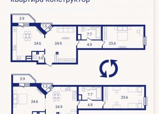 Продается двухкомнатная квартира, 93.2 м2, Санкт-Петербург, Богатырский проспект, 49к1, муниципальный округ № 65