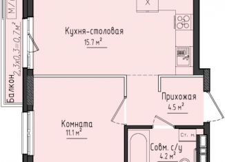 Продажа однокомнатной квартиры, 35.8 м2, село Первомайский, ЖК Город Оружейников