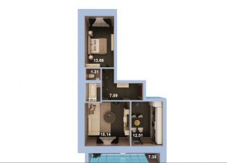 2-ком. квартира на продажу, 59.4 м2, посёлок железнодорожной станции Высокая Гора, Станционная улица, 10