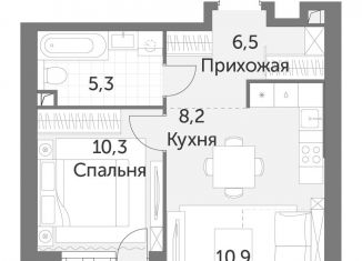 Продам 1-ком. квартиру, 42.5 м2, Москва, ЖК Архитектор