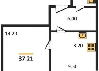 Продажа 1-ком. квартиры, 37.2 м2, Новосибирск, Озёрная улица, ЖК Крымский