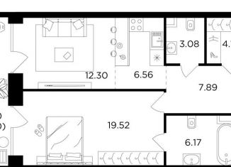 Продажа 2-комнатной квартиры, 64 м2, Москва, ЖК Форивер, Симоновская набережная, 1с24