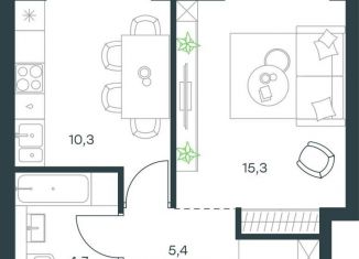 1-комнатная квартира на продажу, 35.7 м2, Москва, Причальный проезд, 10Б, ЖК Левел Причальный