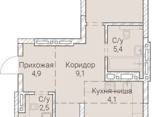 2-ком. квартира на продажу, 89.1 м2, Новосибирская область, Овражная улица, 2А