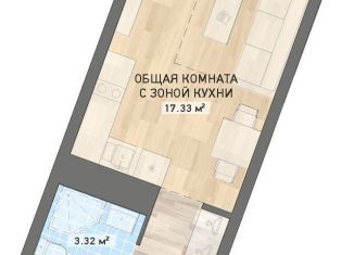 Продам квартиру студию, 24.7 м2, Екатеринбург, ЖК Нова парк