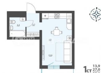 Продается 1-ком. квартира, 28 м2, Воронеж, ЖК Новое Подгорное