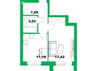 Продается 1-ком. квартира, 41 м2, село Михайловка, Сливовая улица, 1/1