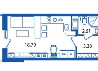 Продам квартиру студию, 25.8 м2, Санкт-Петербург, ЖК Полис Приморский, проспект Авиаконструкторов, 63