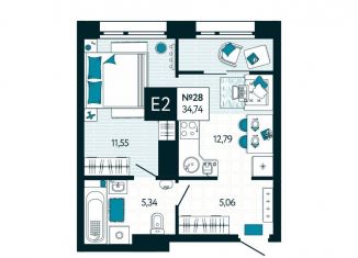 Однокомнатная квартира на продажу, 34.7 м2, Тула, Центральный территориальный округ, площадь Ленина