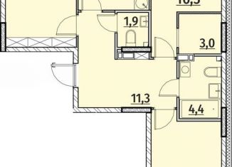 3-ком. квартира на продажу, 91 м2, Чебоксары, ЖК Олимп, улица Энергетиков, поз4