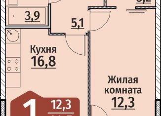 1-ком. квартира на продажу, 44.5 м2, Чебоксары, улица Энергетиков, поз4, ЖК Олимп