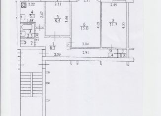 Продам 3-ком. квартиру, 53.1 м2, Санкт-Петербург, Новосибирская улица, 4, Новосибирская улица