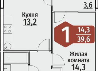 1-комнатная квартира на продажу, 39.6 м2, Чебоксары, ЖК Олимп, улица Энергетиков, поз4