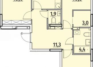 Продам 3-комнатную квартиру, 87.5 м2, Чебоксары, ЖК Олимп, улица Энергетиков, поз4