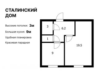 1-комнатная квартира на продажу, 39.2 м2, Санкт-Петербург, улица Беринга, 20, муниципальный округ Гавань